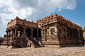 The great Chola temples of Tamil Nadu - The Airavatesvara temple of Darasuram. The mandapa with the porch extension. 